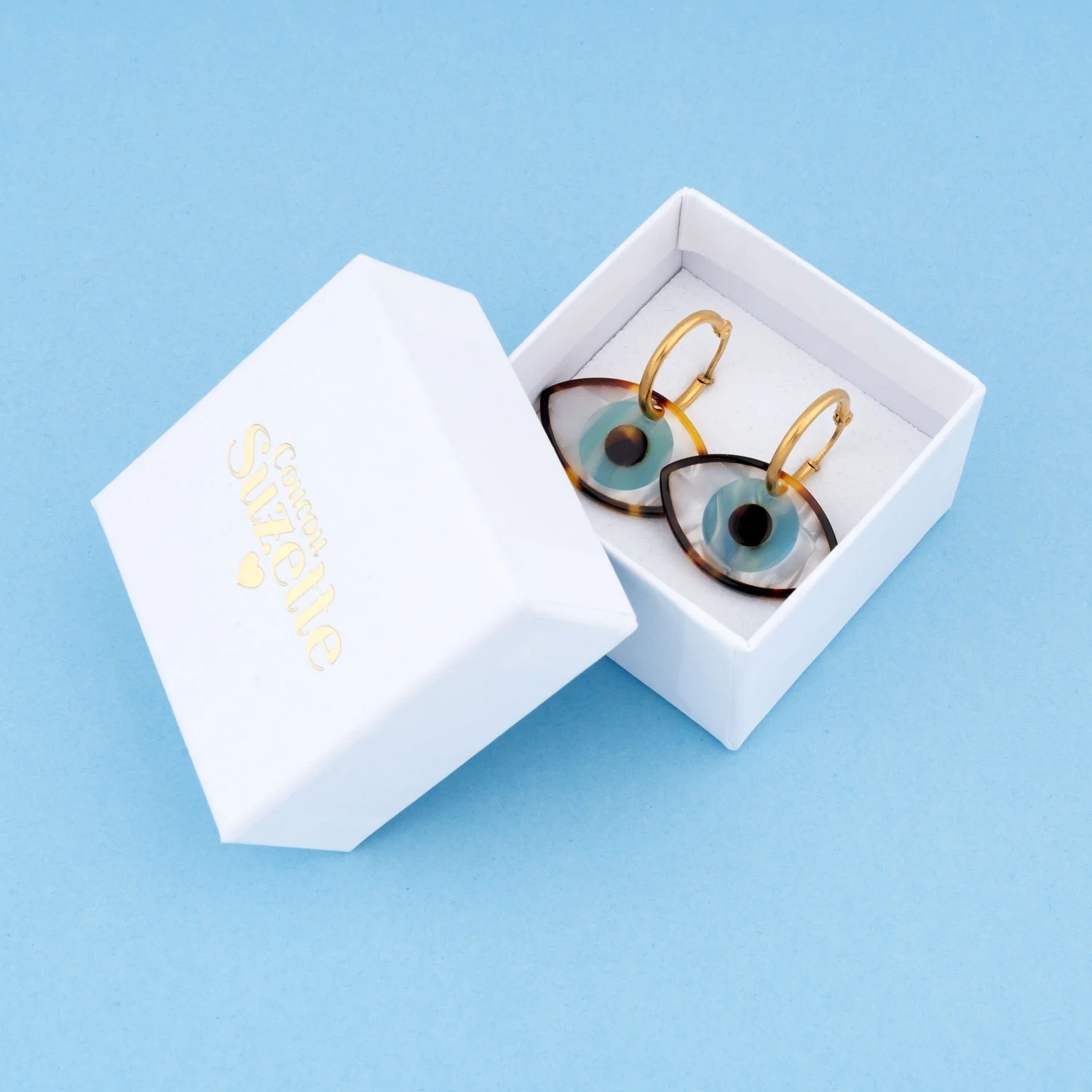 Boucles d'oreilles Oeil - Bleu - Image 3