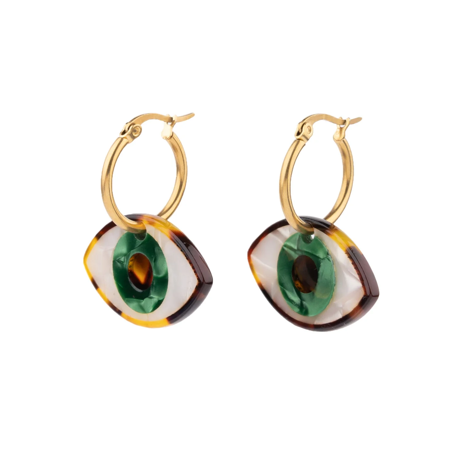 Boucles d'oreilles Oeil - Vert - Image 3