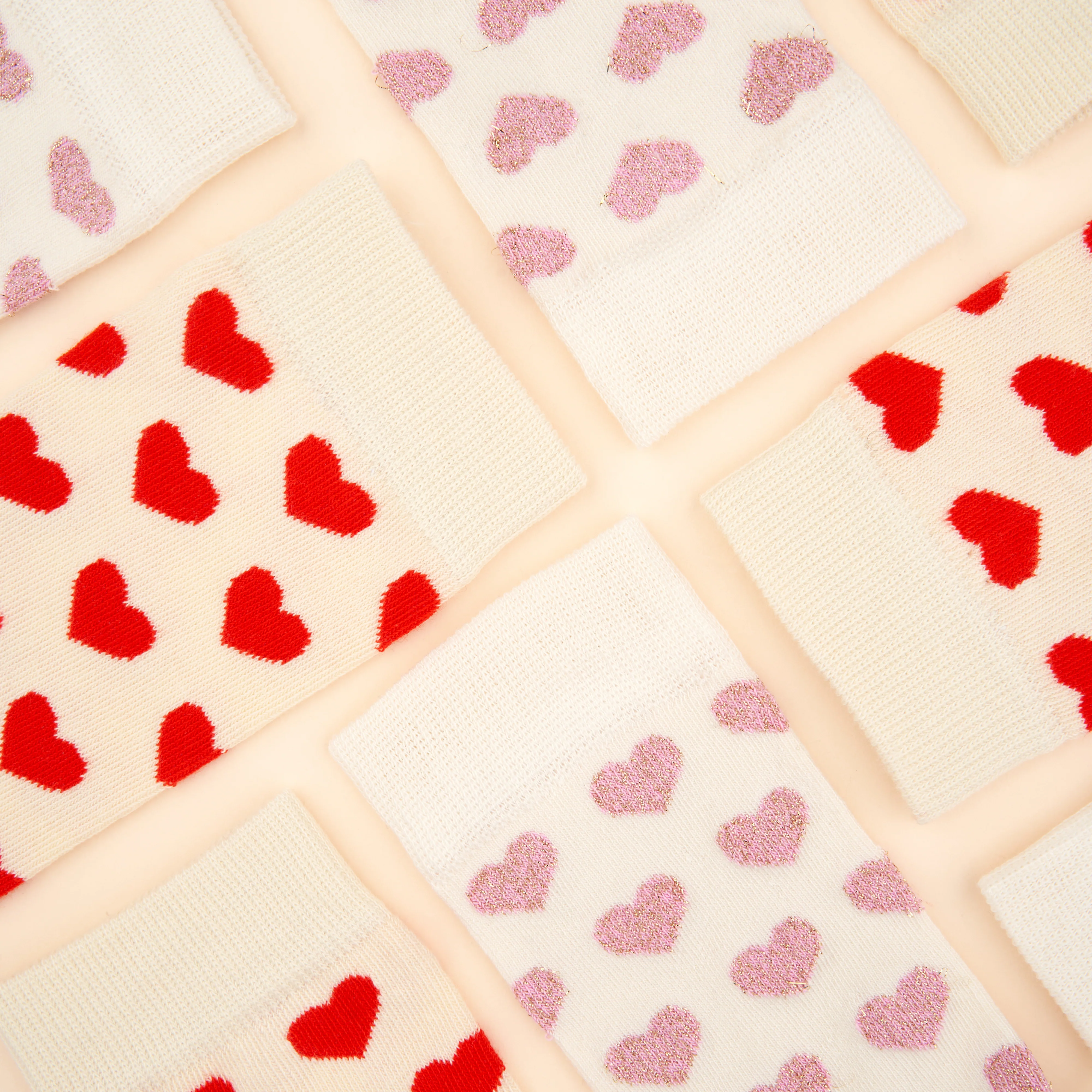 Chaussettes Coeur rose à paillettes - Image 4