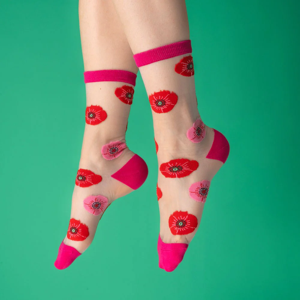 Chaussettes transparentes Coquelicot - Image 2
