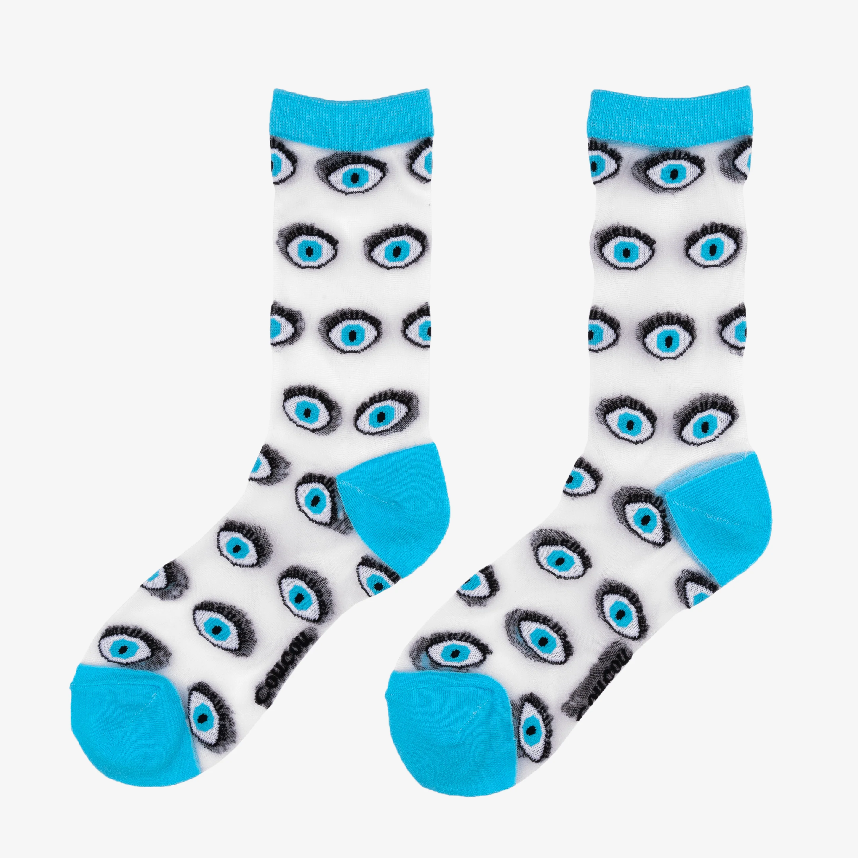 Chaussettes transparentes Oeil - Bleu - Image 10