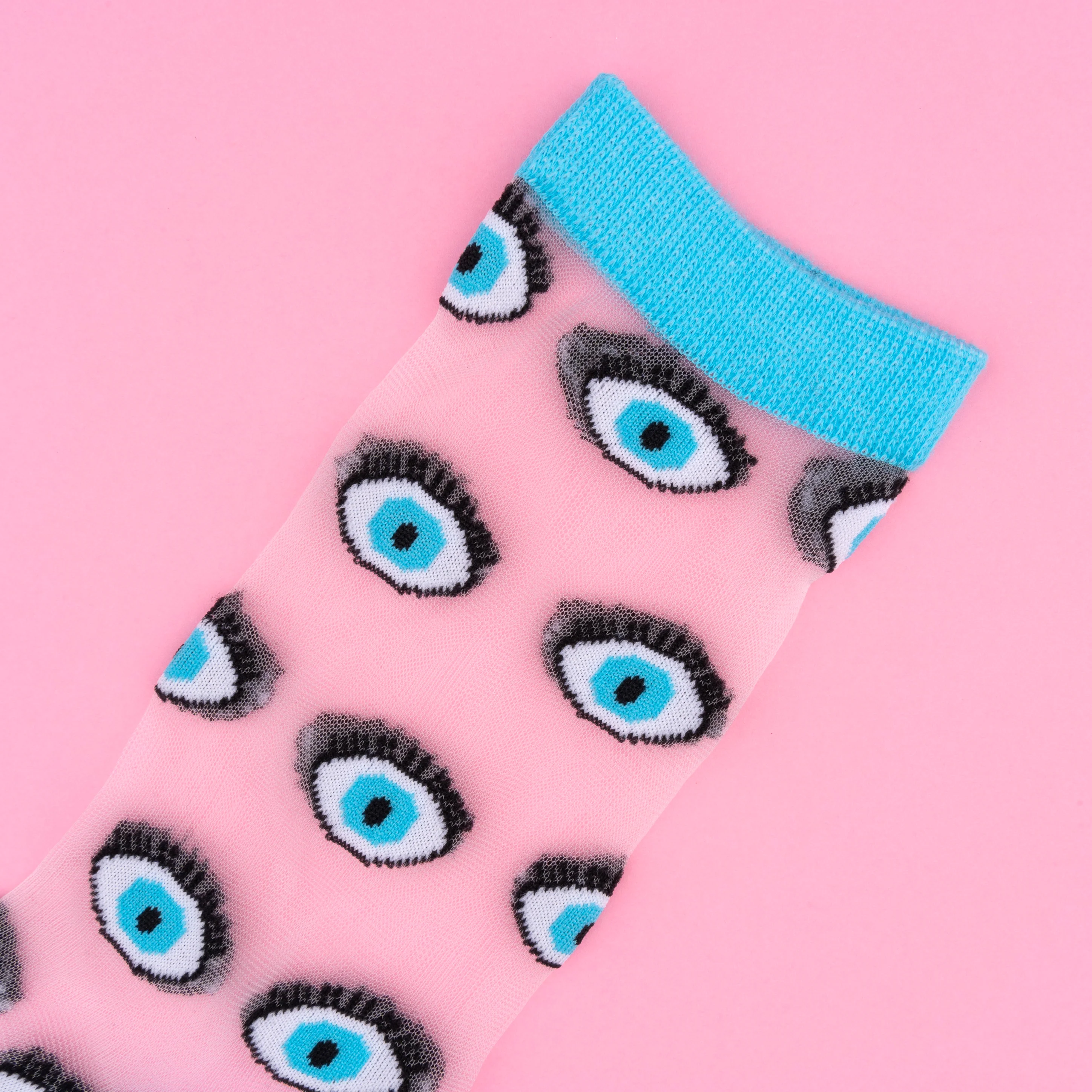Chaussettes transparentes Oeil - Bleu - Image 4
