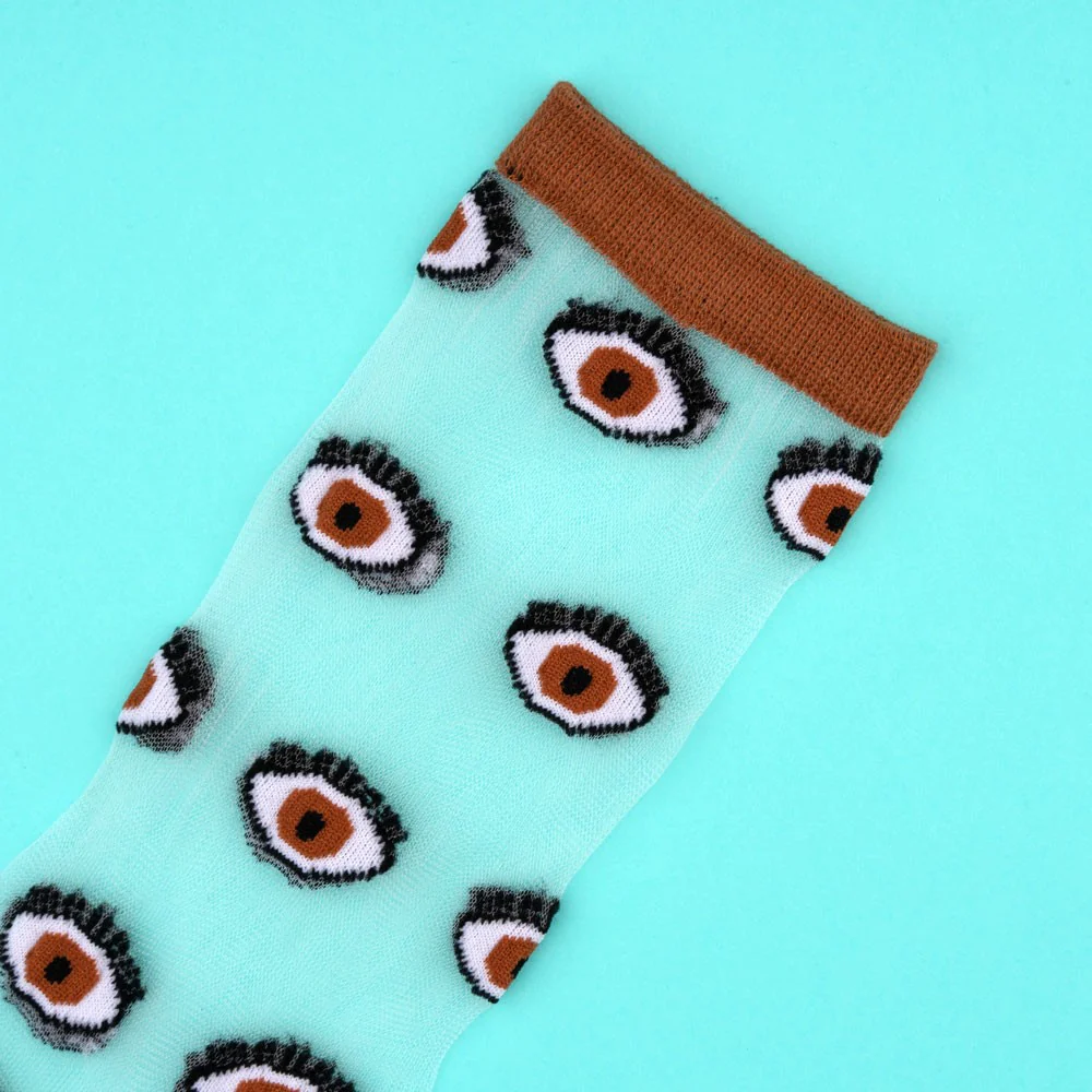 Chaussettes transparentes Oeil - Marron - Image 4