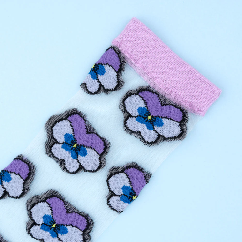 Chaussettes transparentes Pensée Mauve - Image 3