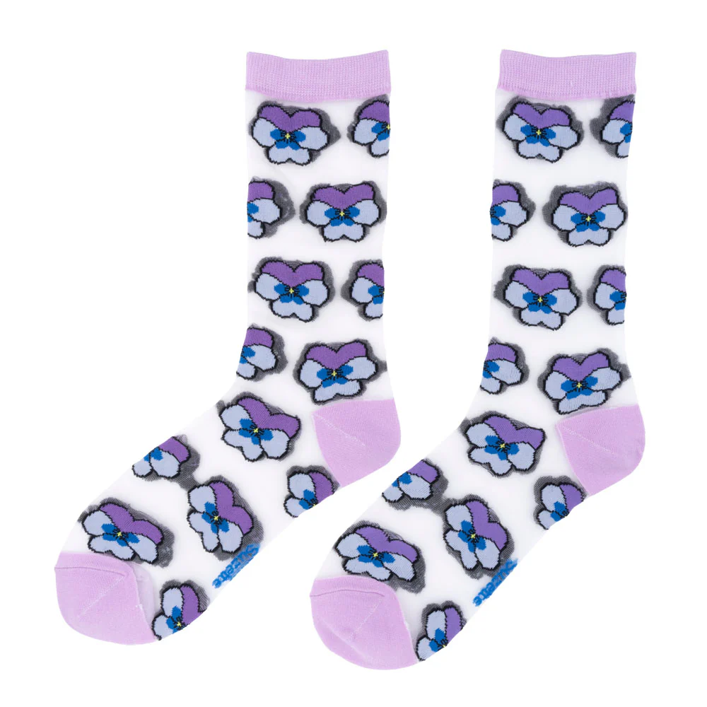Chaussettes transparentes Pensée Mauve - Image 6