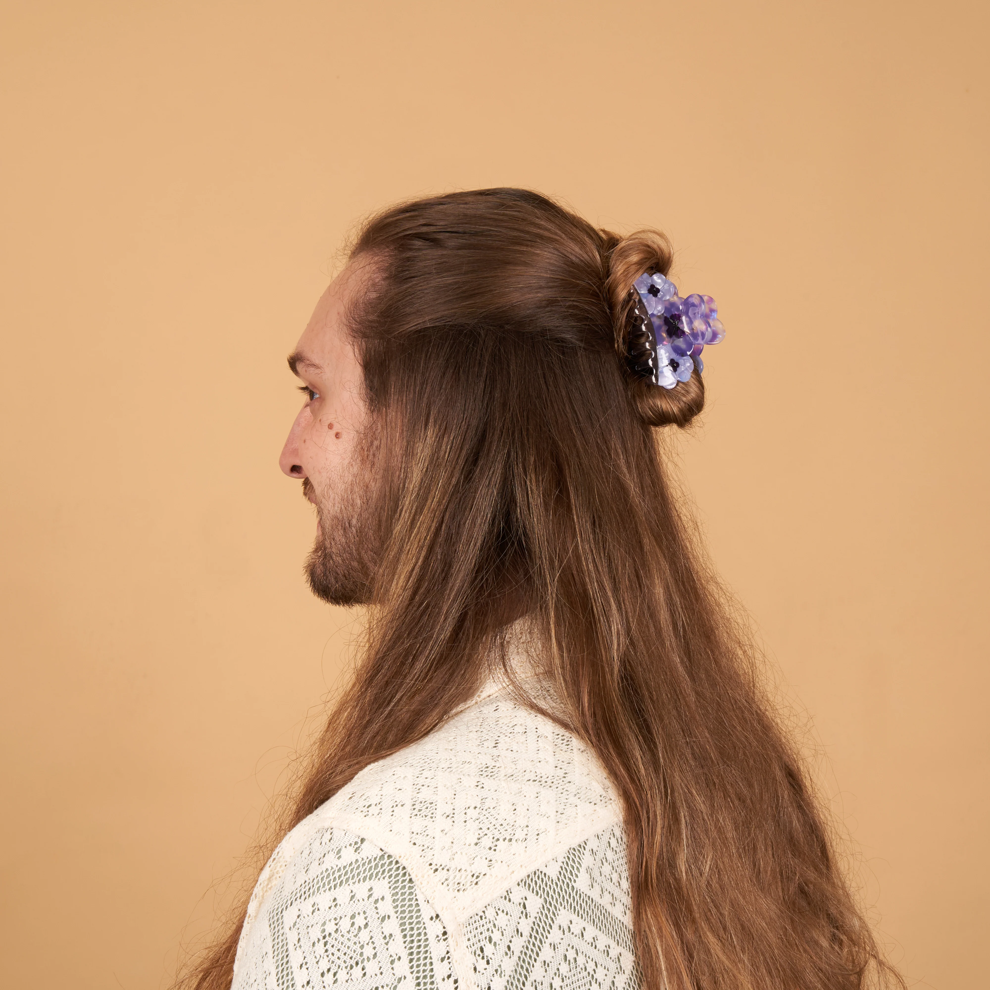 Pince à cheveux bouquet de Pensées - Image 4