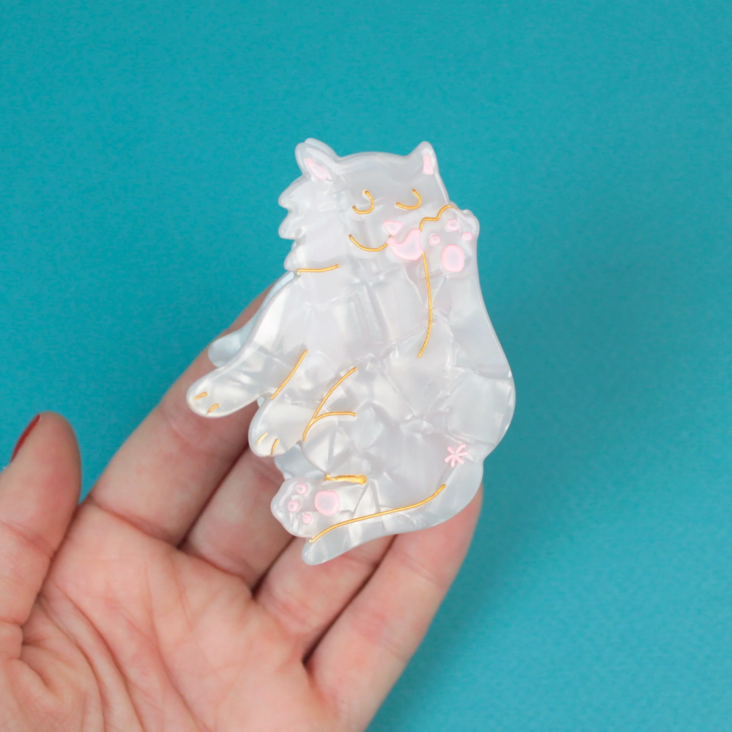 Pince à cheveux Chat Blanc - Image 3